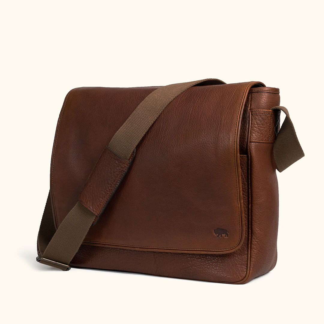 Limited Edition Roosevelt Buffalo Leather Messenger Bag in Buffalo Grain
